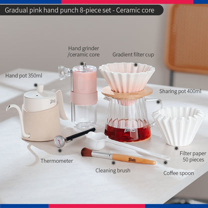 BINCOO Ceramic Filter Cup V60 Hand Brewed Coffee Pot Home Set Portable Outdoor Drip Filter Americano Coffee Sharing Pot