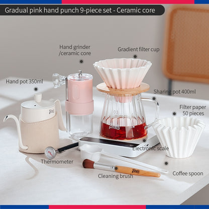 BINCOO Ceramic Filter Cup V60 Hand Brewed Coffee Pot Home Set Portable Outdoor Drip Filter Americano Coffee Sharing Pot