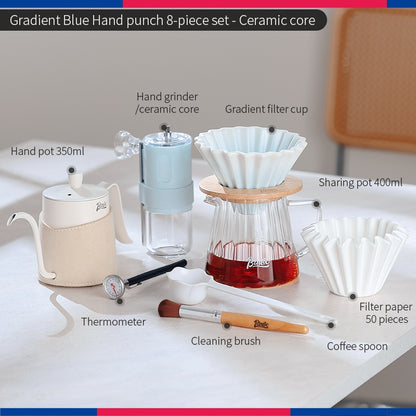 BINCOO Ceramic Filter Cup V60 Hand Brewed Coffee Pot Home Set Portable Outdoor Drip Filter Americano Coffee Sharing Pot