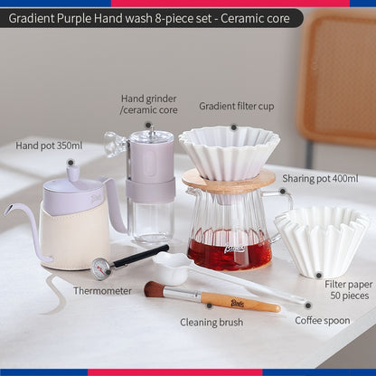 BINCOO Ceramic Filter Cup V60 Hand Brewed Coffee Pot Home Set Portable Outdoor Drip Filter Americano Coffee Sharing Pot