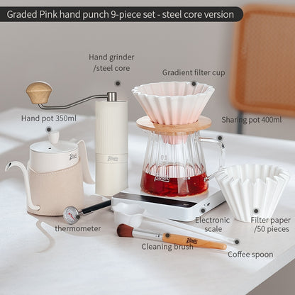 BINCOO Ceramic Filter Cup V60 Hand Brewed Coffee Pot Home Set Portable Outdoor Drip Filter Americano Coffee Sharing Pot