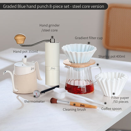 BINCOO Ceramic Filter Cup V60 Hand Brewed Coffee Pot Home Set Portable Outdoor Drip Filter Americano Coffee Sharing Pot