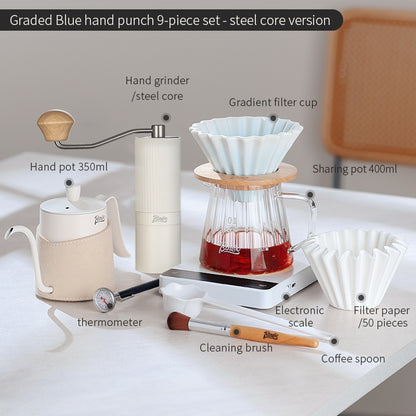 BINCOO Ceramic Filter Cup V60 Hand Brewed Coffee Pot Home Set Portable Outdoor Drip Filter Americano Coffee Sharing Pot