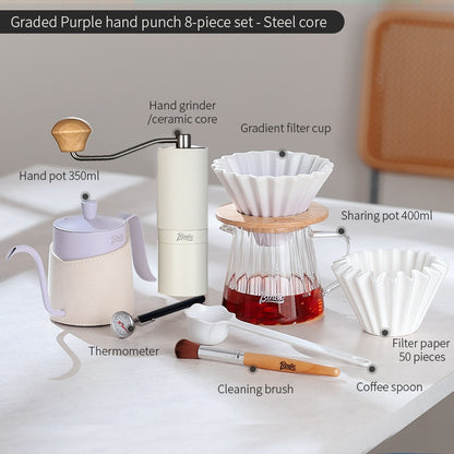 BINCOO Ceramic Filter Cup V60 Hand Brewed Coffee Pot Home Set Portable Outdoor Drip Filter Americano Coffee Sharing Pot