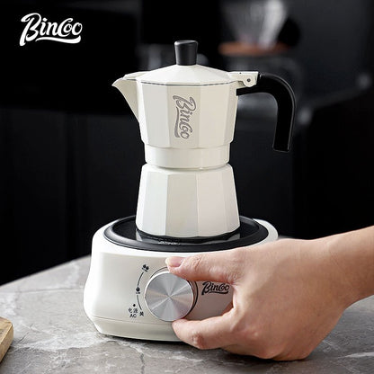 BINCOO Double Valve Moka Pot Extractor Espresso Coffee Pot Home and Outdoor Small Brewing Coffee Set 2Cups