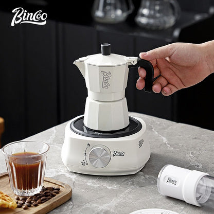 BINCOO Double Valve Moka Pot Extractor Espresso Coffee Pot Home and Outdoor Small Brewing Coffee Set 2Cups