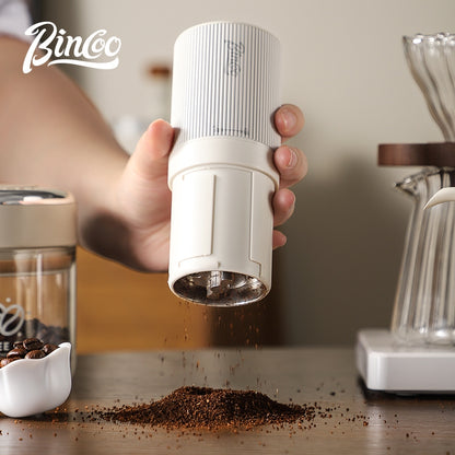 BINCOO Electric Coffee Grinder Home Hand Brewing Pot Set Small Coffee Bean Grinder Set Portable Steel Core