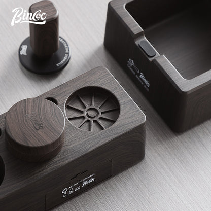 BINCOO Coffee Wood Grain Powder Press Base Cloth Powder Press Hammer Set Coffee Machine Accessories 51MM/58MM