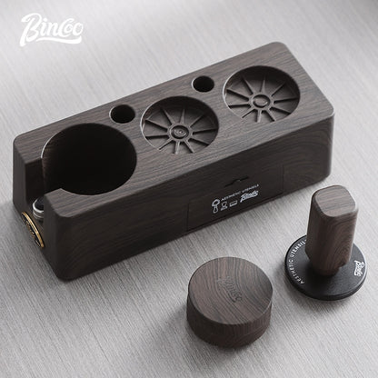 BINCOO Coffee Wood Grain Powder Press Base Cloth Powder Press Hammer Set Coffee Machine Accessories 51MM/58MM