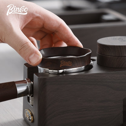 BINCOO Coffee Wood Grain Powder Press Base Cloth Powder Press Hammer Set Coffee Machine Accessories 51MM/58MM
