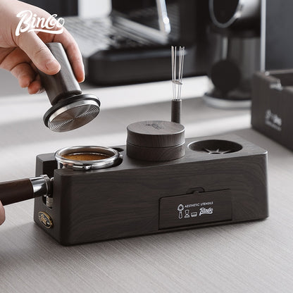 BINCOO Coffee Wood Grain Powder Press Base Cloth Powder Press Hammer Set Coffee Machine Accessories 51MM/58MM