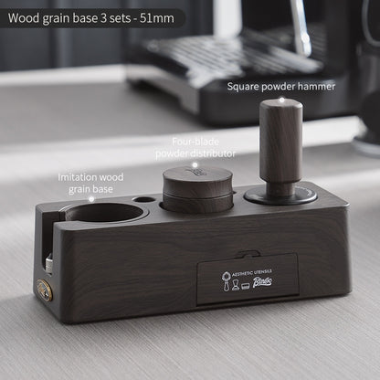 BINCOO Coffee Wood Grain Powder Press Base Cloth Powder Press Hammer Set Coffee Machine Accessories 51MM/58MM