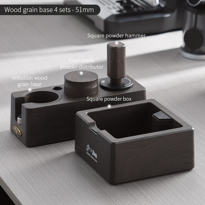 BINCOO Coffee Wood Grain Powder Press Base Cloth Powder Press Hammer Set Coffee Machine Accessories 51MM/58MM