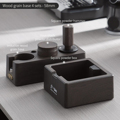 BINCOO Coffee Wood Grain Powder Press Base Cloth Powder Press Hammer Set Coffee Machine Accessories 51MM/58MM