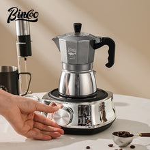 BINCOO Double Valve Moka Pot Home Electric Ceramic Pot Brewing Coffee Pot Espresso Extraction Small Hand-ground Coffee Maker Set 2Cups