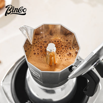 BINCOO Double Valve Moka Pot Home Electric Ceramic Pot Brewing Coffee Pot Espresso Extraction Small Hand-ground Coffee Maker Set 2Cups