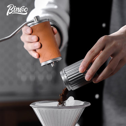 BINCOO Manual Bean Grinder Small Coffee Bean Grinder with Sieve Hand Brewing Professional Grinding Coffee Machine
