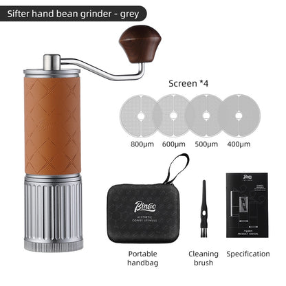 BINCOO Manual Bean Grinder Small Coffee Bean Grinder with Sieve Hand Brewing Professional Grinding Coffee Machine
