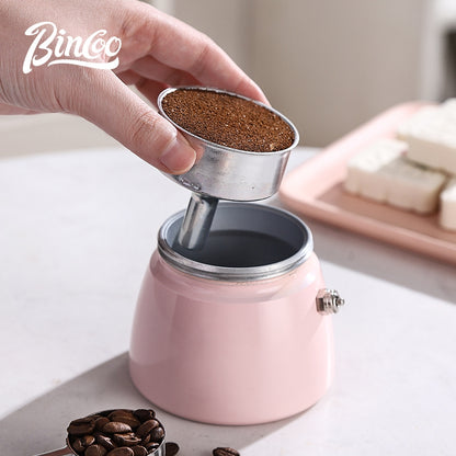 BINCOO Pink Double Valve Moka Pot Espresso Extraction Small Coffee Machine Home Coffee Moka Pot Coffee Utensils 2Cups