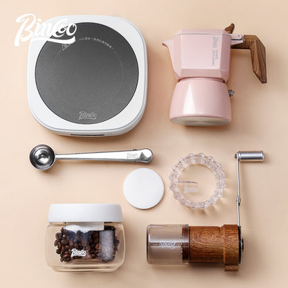 BINCOO Pink Double Valve Moka Pot Espresso Extraction Small Coffee Machine Home Coffee Moka Pot Coffee Utensils 2Cups
