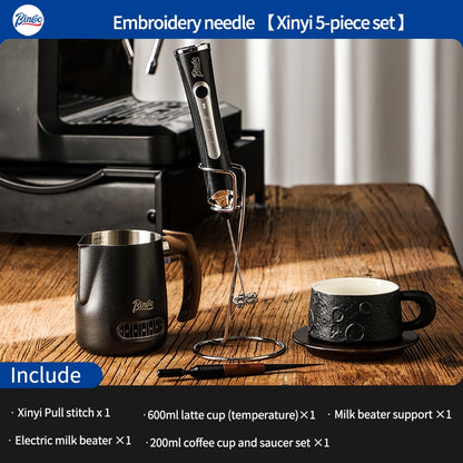 BINCOO Coffee Pulling Needle Stainless Steel Wooden Handle Carving Needle Fancy Coffee Utensils Espresso Accessories