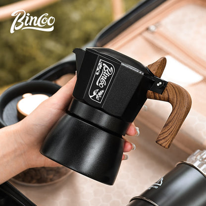 BINCOO Dual Valve Moka Pot Set Brewing Coffee Pot Home Small Espresso Extraction Coffee Maker Outdoor Camping Set 2Cups