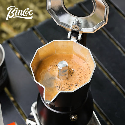 BINCOO Dual Valve Moka Pot Set Brewing Coffee Pot Home Small Espresso Extraction Coffee Maker Outdoor Camping Set 2Cups