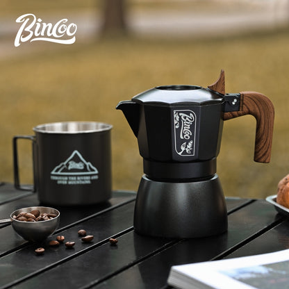BINCOO Dual Valve Moka Pot Set Brewing Coffee Pot Home Small Espresso Extraction Coffee Maker Outdoor Camping Set 2Cups