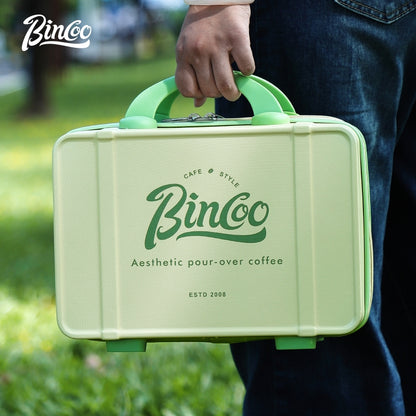 BINCOO Outdoor Coffee Utensils Set Espresso Moka Pot Coffee Beans Manual Grinder Set Camping Portable Best Gift