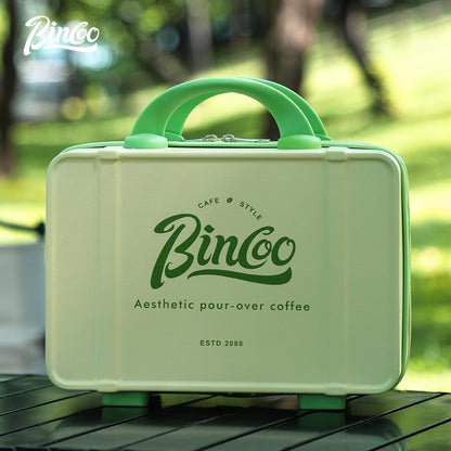 BINCOO Outdoor Coffee Utensils Set Espresso Moka Pot Coffee Beans Manual Grinder Set Camping Portable Best Gift