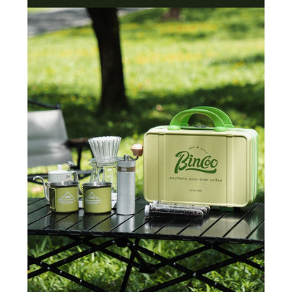 BINCOO Outdoor Coffee Utensils Set Espresso Moka Pot Coffee Beans Manual Grinder Set Camping Portable Best Gift