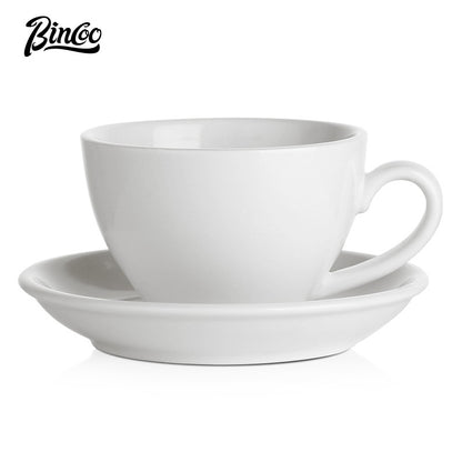 BINCOO Espresso Mug Ceramic Hand Brewed Cup & Saucer Latte Creamer for Household and Office 125ML