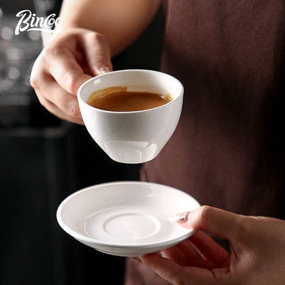 BINCOO Espresso Mug Ceramic Hand Brewed Cup & Saucer Latte Creamer for Household and Office 125ML