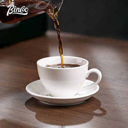 BINCOO Espresso Mug Ceramic Hand Brewed Cup & Saucer Latte Creamer for Household and Office 125ML
