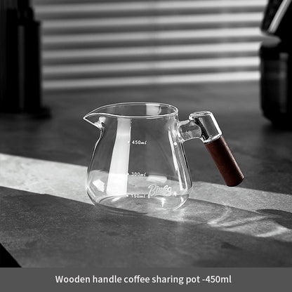 BINCOO Wooden Handle Sharing Pot Hand Brewing Coffee Pot Set Ceramic Filter Cup Household Drip Brewing Pot Coffee Utensils 450ML/600ML