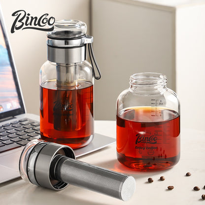 BINCOO Coffee Cold Brew Mug Glass Iced Drip Coffee Mug Cold Brew Filter Extraction Coffee Maker 500ML/750ML/800ML