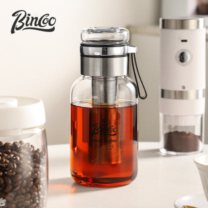 BINCOO Coffee Cold Brew Mug Glass Iced Drip Coffee Mug Cold Brew Filter Extraction Coffee Maker 500ML/750ML/800ML