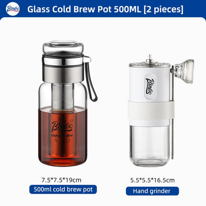 BINCOO Coffee Cold Brew Mug Glass Iced Drip Coffee Mug Cold Brew Filter Extraction Coffee Maker 500ML/750ML/800ML