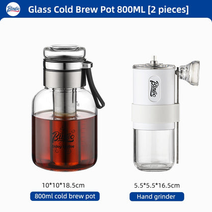 BINCOO Coffee Cold Brew Mug Glass Iced Drip Coffee Mug Cold Brew Filter Extraction Coffee Maker 500ML/750ML/800ML