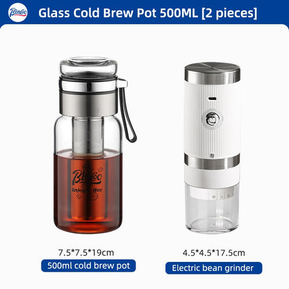BINCOO Coffee Cold Brew Mug Glass Iced Drip Coffee Mug Cold Brew Filter Extraction Coffee Maker 500ML/750ML/800ML