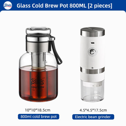 BINCOO Coffee Cold Brew Mug Glass Iced Drip Coffee Mug Cold Brew Filter Extraction Coffee Maker 500ML/750ML/800ML
