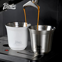 BINCOO Espresso Measuring Cups Stainless Steel Small Milk Jar Double Ounce Cups with Electronic Weighing Set 80ML