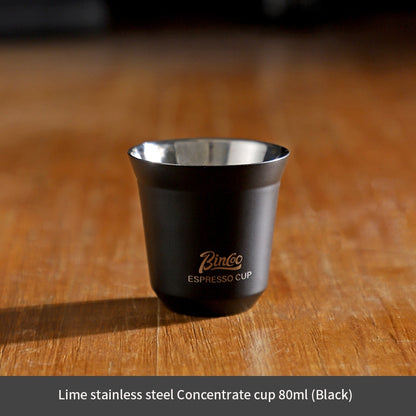 BINCOO Espresso Measuring Cups Stainless Steel Small Milk Jar Double Ounce Cups with Electronic Weighing Set 80ML
