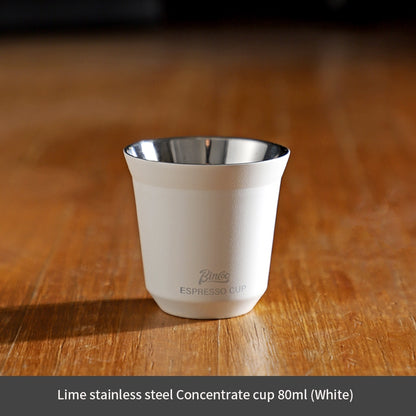 BINCOO Espresso Measuring Cups Stainless Steel Small Milk Jar Double Ounce Cups with Electronic Weighing Set 80ML