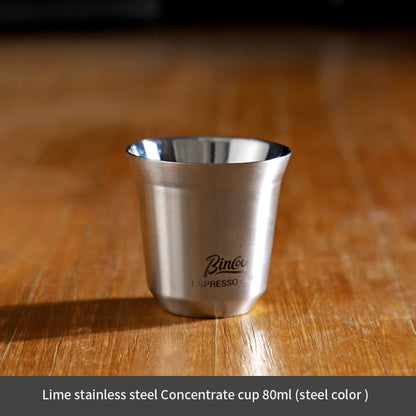 BINCOO Espresso Measuring Cups Stainless Steel Small Milk Jar Double Ounce Cups with Electronic Weighing Set 80ML
