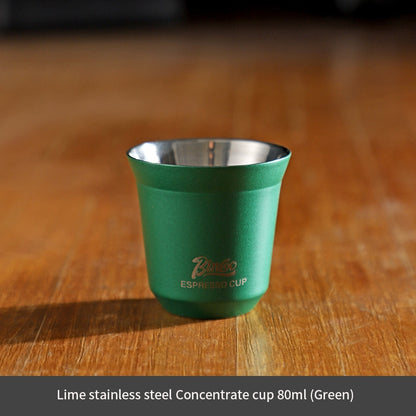 BINCOO Espresso Measuring Cups Stainless Steel Small Milk Jar Double Ounce Cups with Electronic Weighing Set 80ML