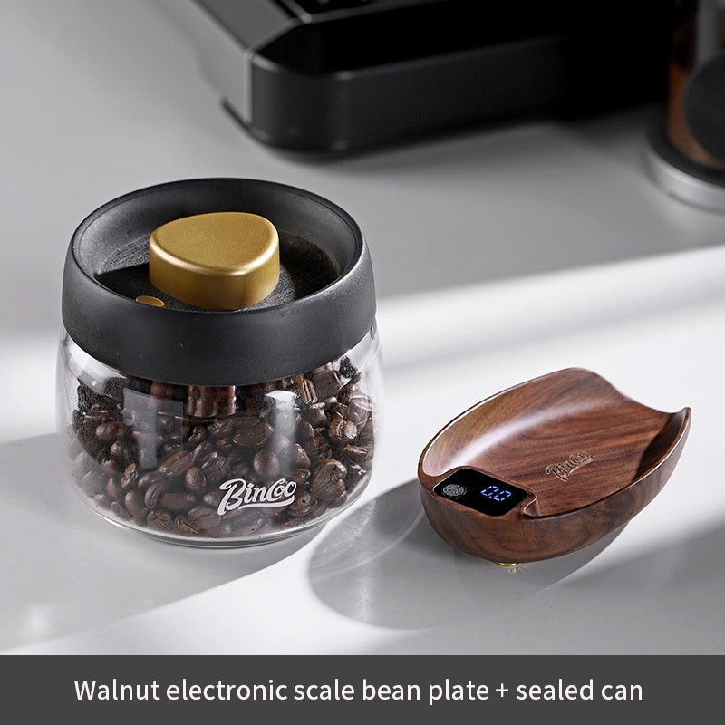 Bincoo Bean Dish Bean Scale Coffee Electronic Scale Walnut  Bean Plate Italian Coffee Bean Weighing Plate