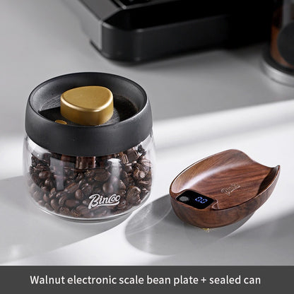 Bincoo Bean Dish Bean Scale Coffee Electronic Scale Walnut  Bean Plate Italian Coffee Bean Weighing Plate