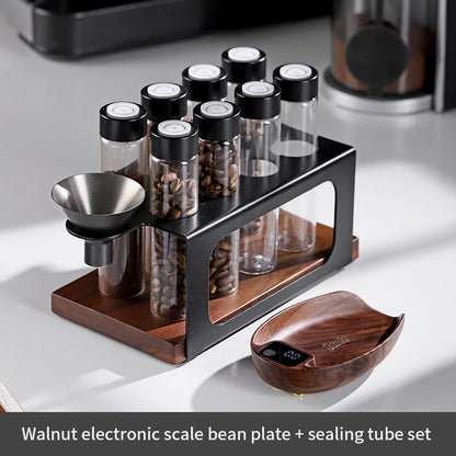Bincoo Bean Dish Bean Scale Coffee Electronic Scale Walnut  Bean Plate Italian Coffee Bean Weighing Plate