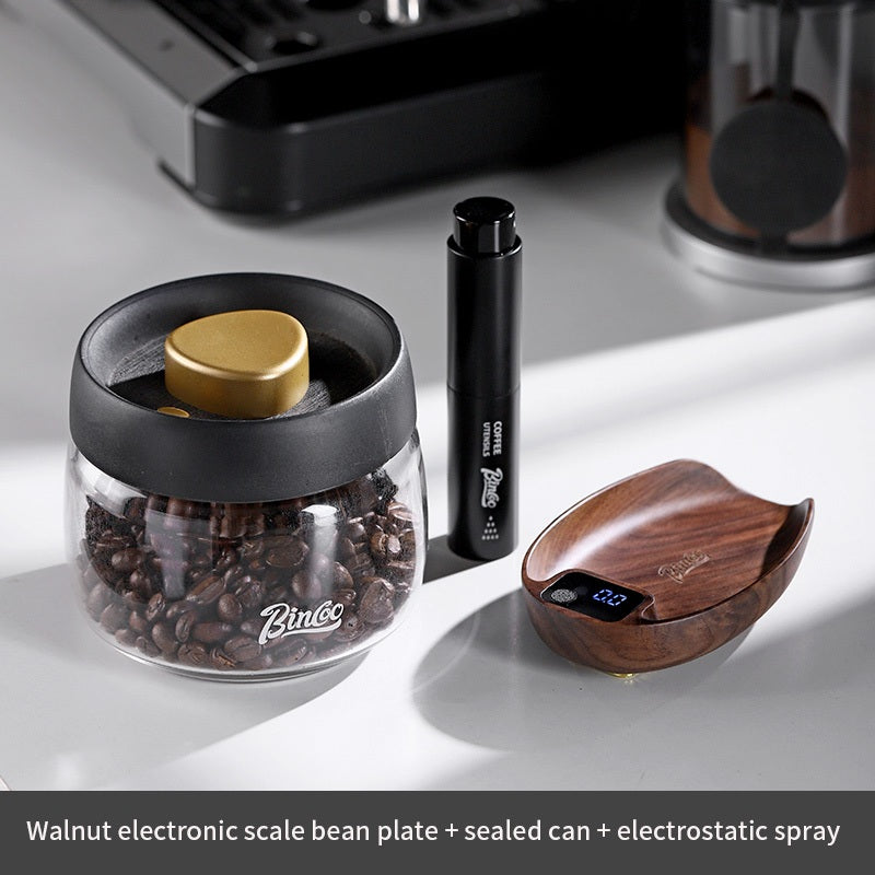 Bincoo Bean Dish Bean Scale Coffee Electronic Scale Walnut  Bean Plate Italian Coffee Bean Weighing Plate